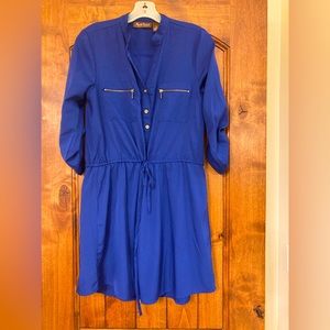 Speed Control Royal Blue Long Sleeve Dress